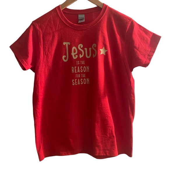 Jesus is the reason of the season holiday t shirt size Medium - Picture 2 of 5
